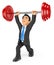 3D Businessman lifting weights