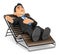 3D Businessman lying on a divan speaking