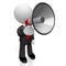 3D businessman with a megaphone