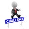 3D businessman, obstacle, challenge concept