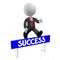 3D businessman, obstacle, success concept