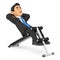 3D Businessman in a sit-ups bench