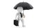 3d businessman under the protection umbrella