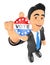 3D Businessman with a vote badge