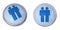 3D Button Male Couple Pictogram