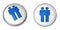 3D Button Male Couple Pictogram