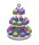 3D cakes on a cake stand