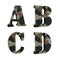 3D camouflage alphabet - letters A-B