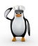 3d captain penguin salute pose