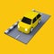 3D car with yellow color