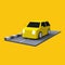 3D car with yellow color