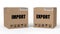 3d cartons with import export text