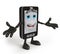 3D cartoon cell phone with both arms out