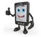 3D cartoon cell phone with thumbs up