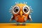 3D Cartoon Character: Angry Robot Bird with Adorable Eyes. AI