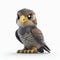 3D cartoon character of cute falcon eagle