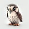 3D cartoon character of cute falcon eagle