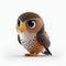 3D cartoon character of cute falcon eagle