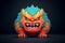 3d cartoon character design of a cute and kind monster in a whimsical and colorful style