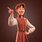 3d Cartoon Character William In Disney-inspired Dress