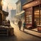 3D cartoon characters street road alley town infrastructure wood architecture temple house city building photograph night evening