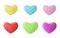 3d cartoon colorful heart shape toy collection, isolated on light pink background. Suitable for Valentine's Day