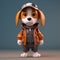 3d Cartoon Of Cute Beagle In Urban Attire
