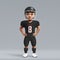 3d cartoon cute young american football player in Atlanta Falcon