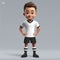 3d cartoon cute young rugby player in Fiji national team kit.