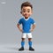 3d cartoon cute young rugby player in Italy national team kit