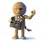 3d Cartoon Egyptian mummy monster makes a movie