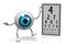 3D cartoon eyeball, test chart, white background