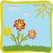 3d cartoon floral greeting childish card