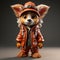 3d Cartoon Fox In Urban Clothes: Cute And Colorful Zbrush Figure