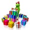 3D cartoon frog - Christmas card
