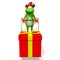 3D cartoon frog - Christmas card