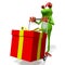 3D cartoon frog - Christmas card