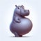 3D Cartoon Hippopotamus