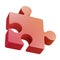 A 3D cartoon icon or emblem of a puzzle piece or missing piece of a puzzle