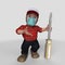 3D Cartoon Lumberjack Character