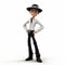 3d Cartoon Man With Hat: Youthful Protagonist In Maya Render