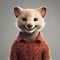 3D cartoon marten portrait wearing clothes, standing in front, studio lights, generative ai