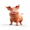 3d Cartoon Pig Rendering: Detailed And Realistic Full Body Animation