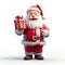 3D cartoon render brings the beloved Santa Claus to life with his iconic red suit