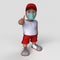 3D Cartoon Sports Character in face mask