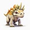 3d Cartoon Triceratops Bold And Manga-inspired Dinosaur Animation
