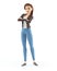 3d cartoon woman arms crossed