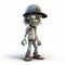 3d Cartoon Zombie With Hat Vray Style, George Lucas Influence