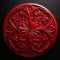 3d Carved Red Floral Velvet Pattern Round Artwork