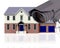 3D CCTV with defocussed image of house